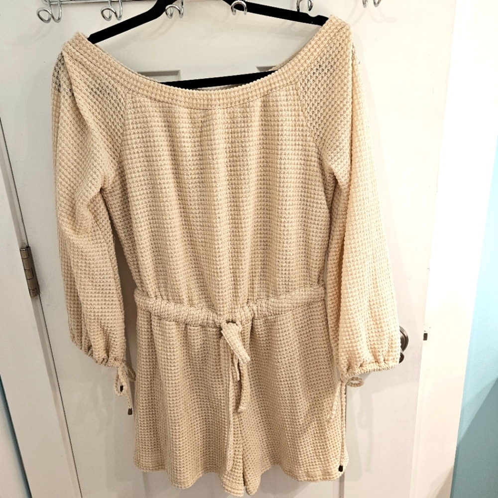 Blue Ivy Cream Off-Shoulder Jumpsuit